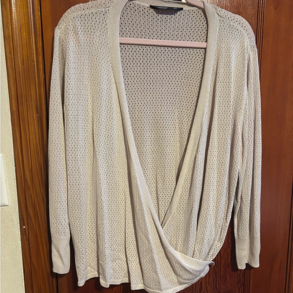 SIMPLY VERA VERA WANG Women’s Cream Wrap Sweater Size XL